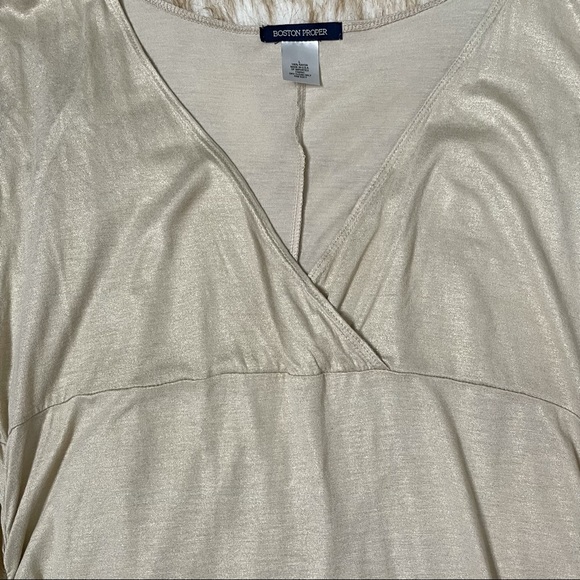 Boston Proper gold shimmer surplice tunic - Picture 6 of 6